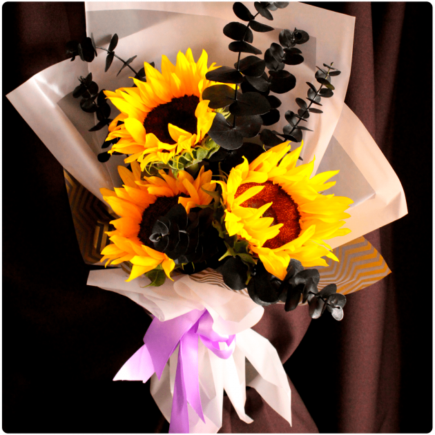 Bouquet de 3 girasoles