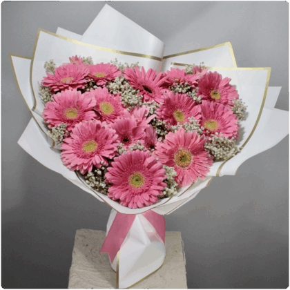 Bouquet de gerberas en forma de corazón