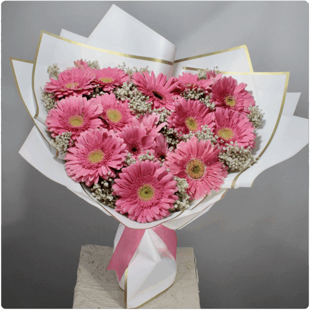 Bouquet de gerberas en forma de corazón