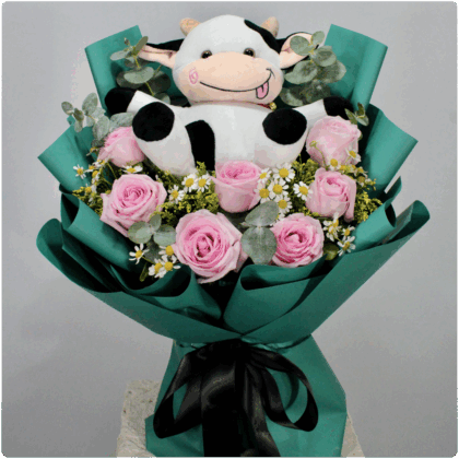 Bouquet de rosas + un peluche