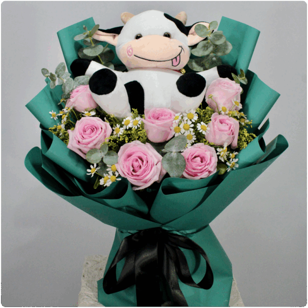 Bouquet de rosas + un peluche