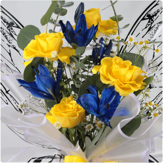 Bouquet de rosas y Lilis con aleta de mariposa - Image 2